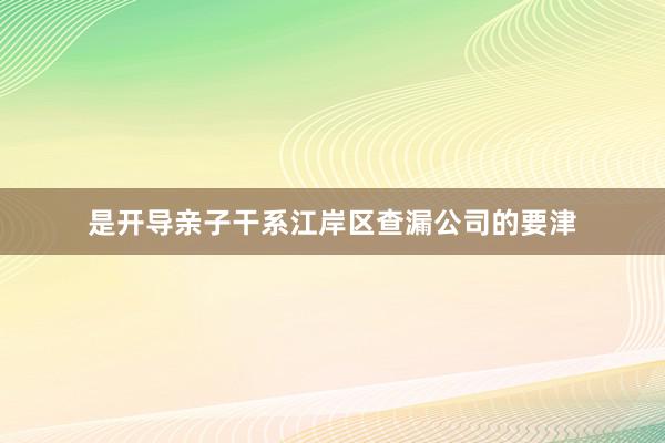 是开导亲子干系江岸区查漏公司的要津